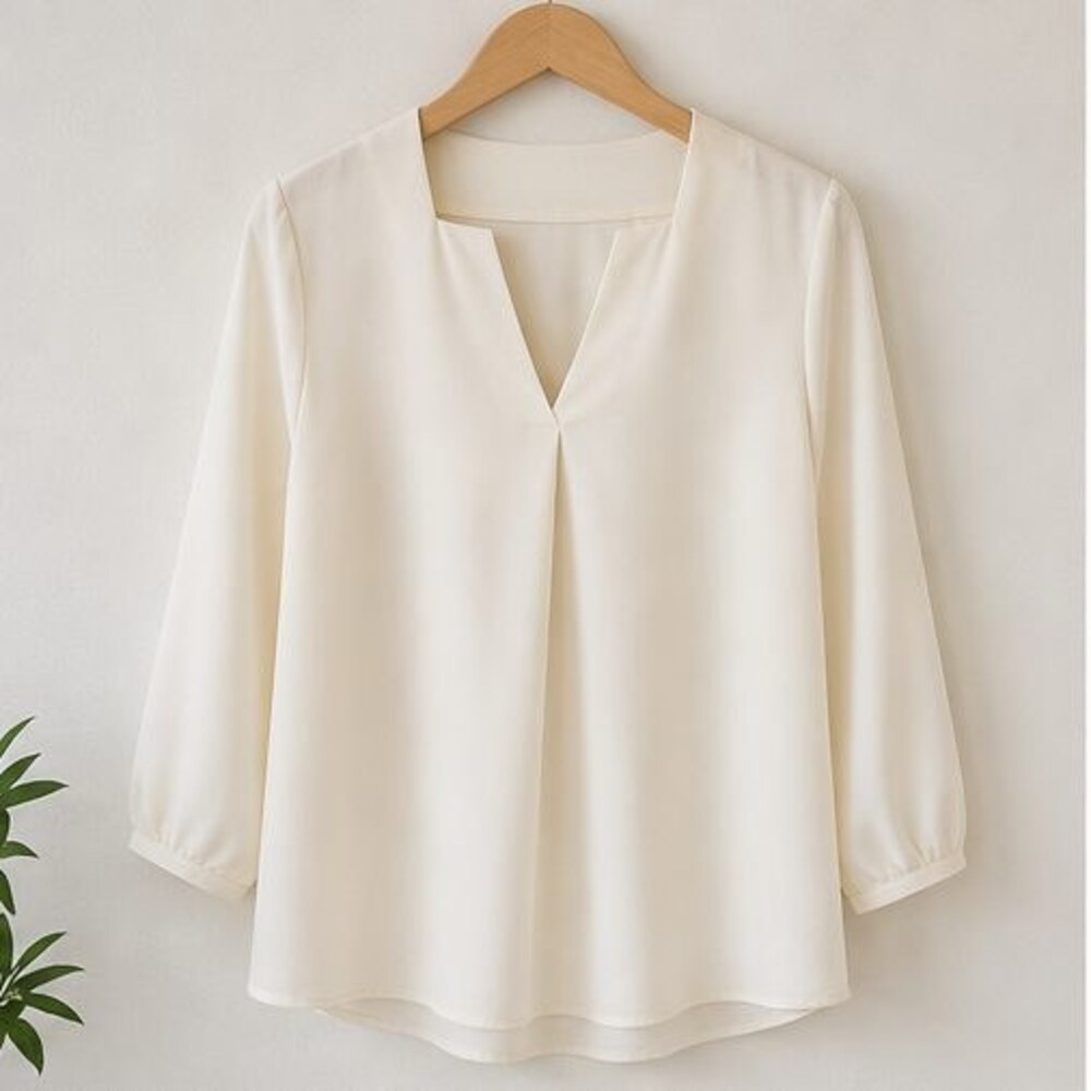 Cream Smocked Top
